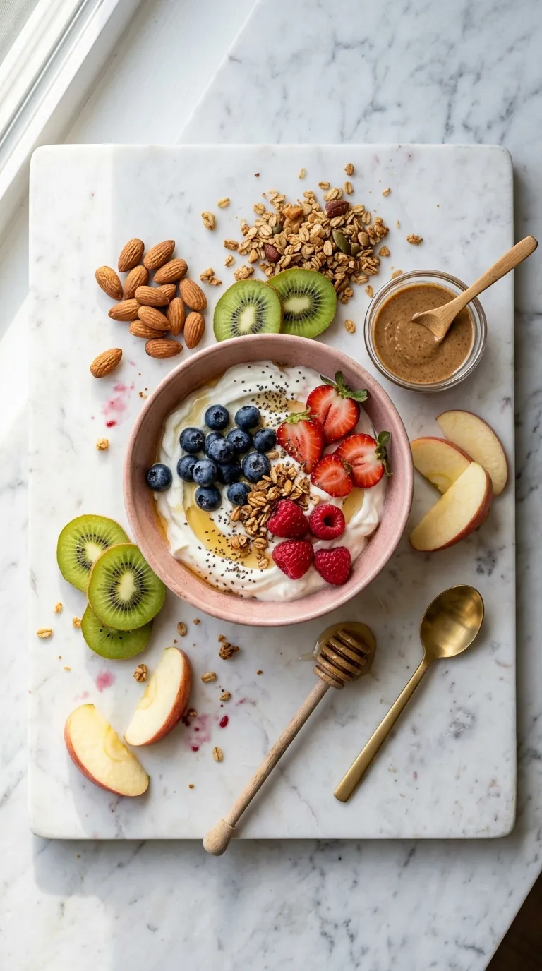 aesthetic high protein snack ideas Berry Yogurt Board