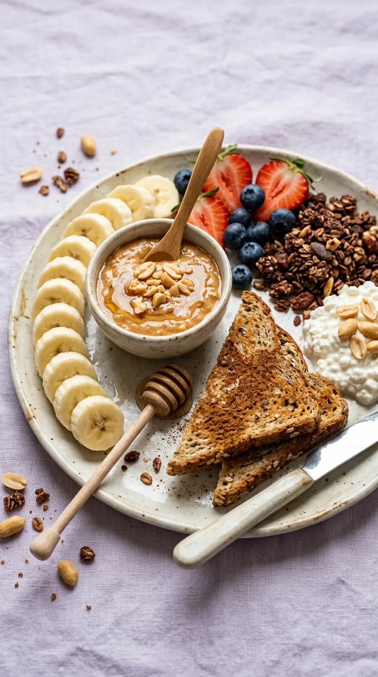 aesthetic high protein snack ideas Peanut Butter Banana Board