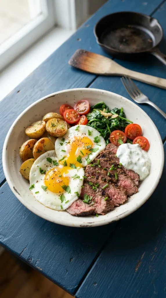 Egg Steak Breakfast Bowl