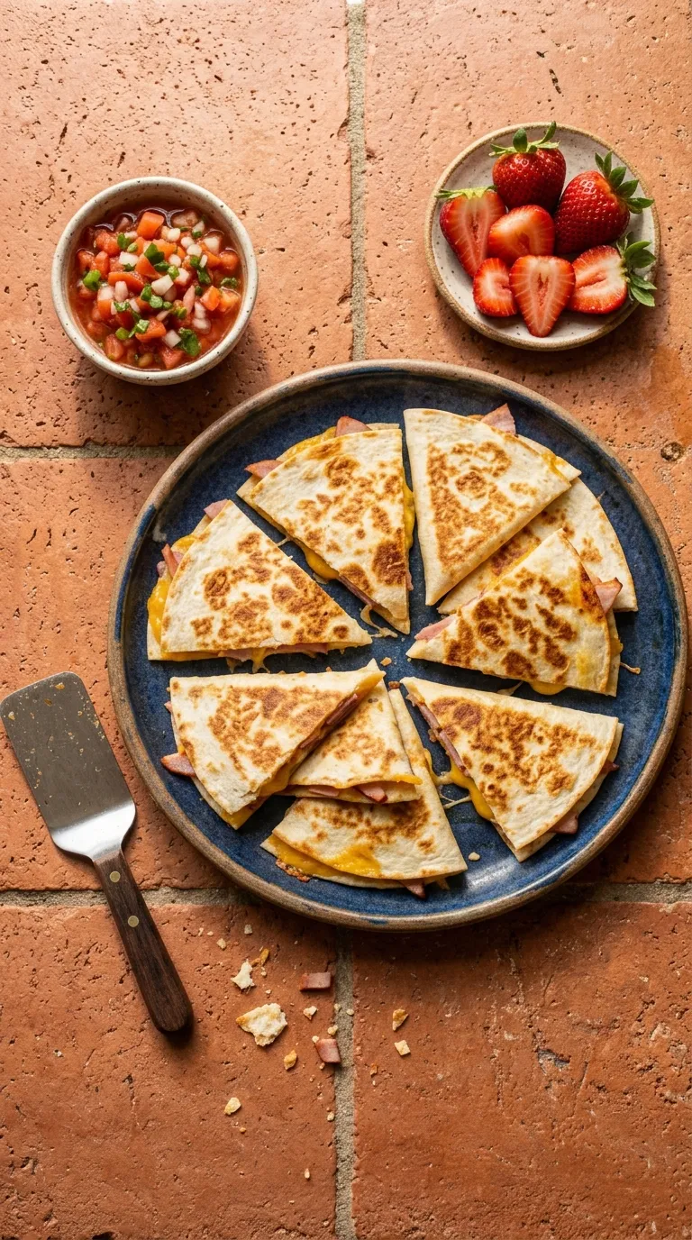 Breakfast ideas for kids Ham Cheese Quesadillas