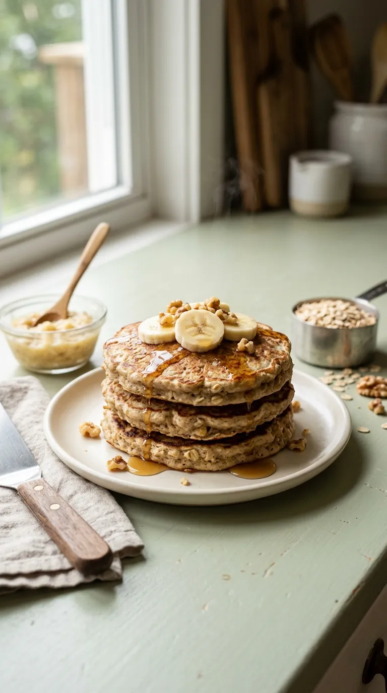 Breakfast ideas on a budget Banana Oat Pancakes