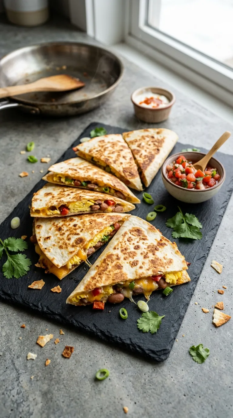 Breakfast ideas on a budget Cheddar Bean Quesadillas