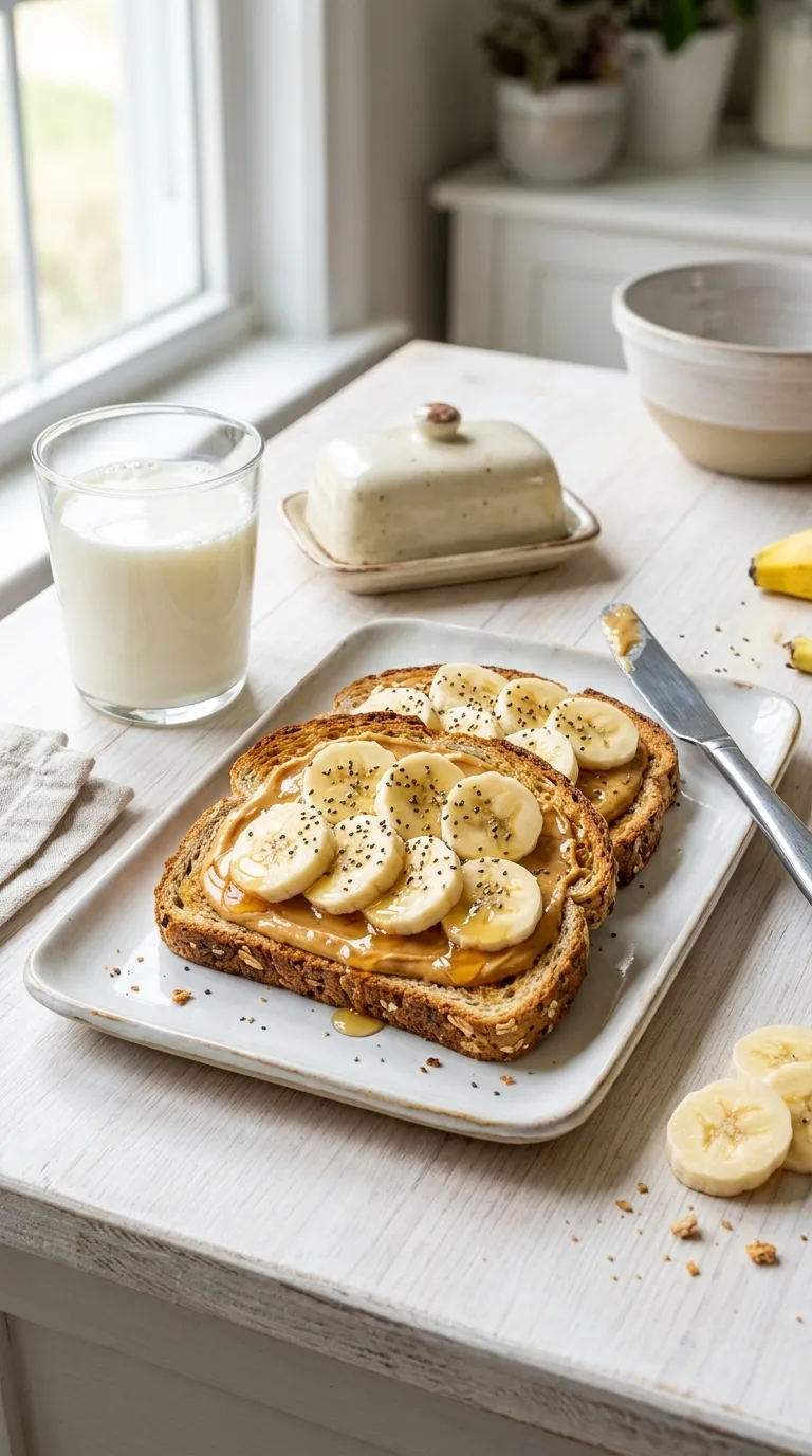 Breakfast ideas on a budget Peanut Butter Banana Toast