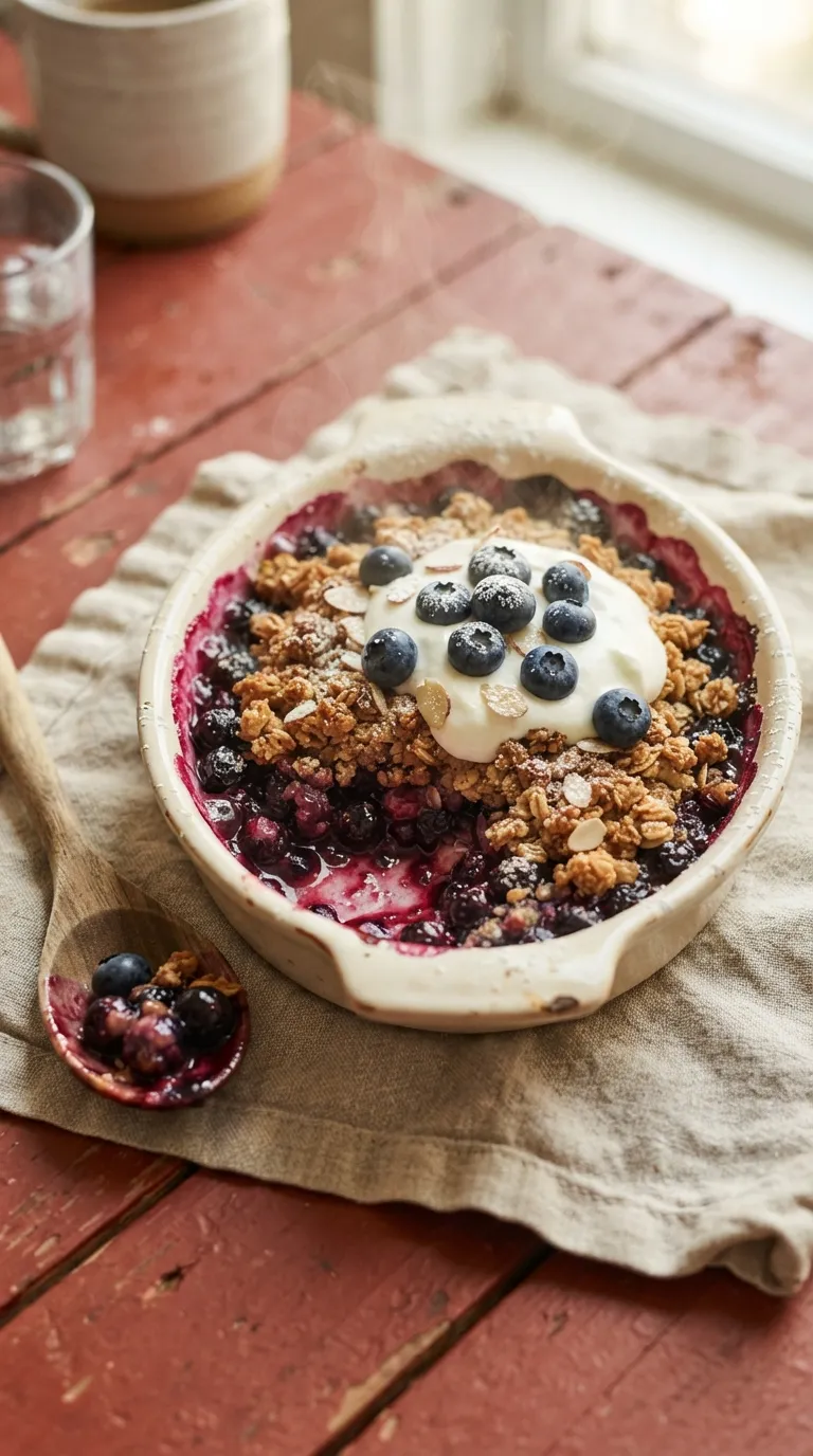breakfast ideas with no eggs Blueberry Breakfast Crisp