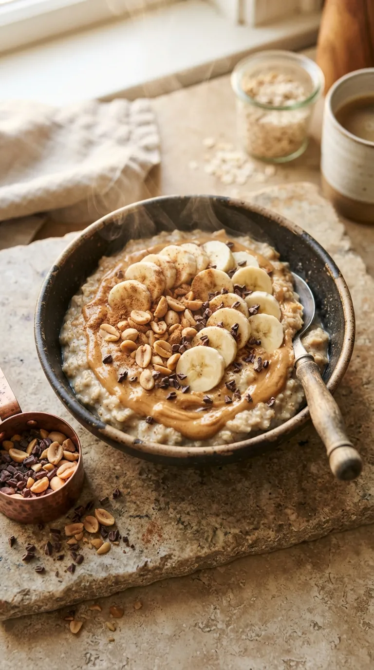 breakfast ideas with no eggs Creamy Peanut Oatmeal