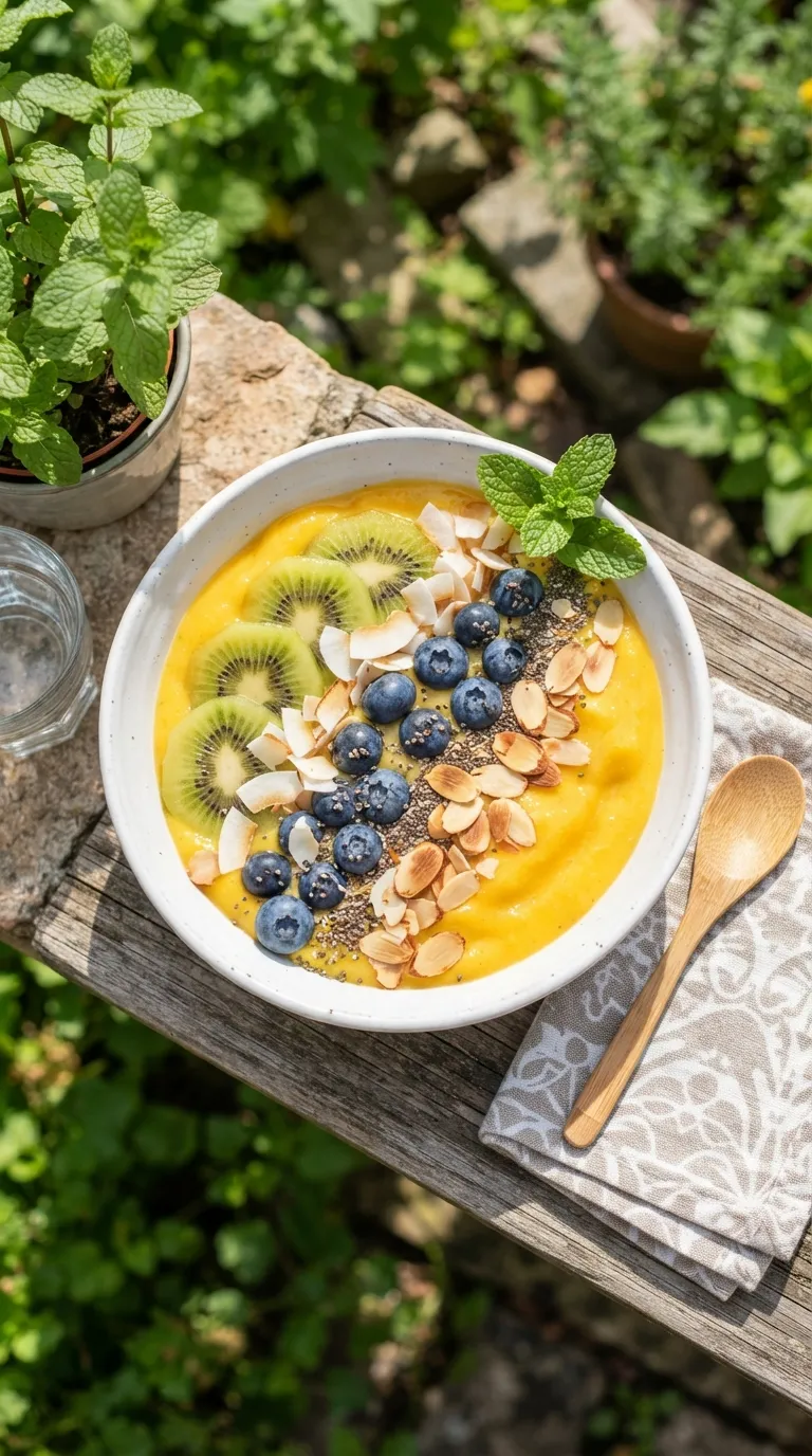 breakfast ideas with no eggs Mango Smoothie Bowl