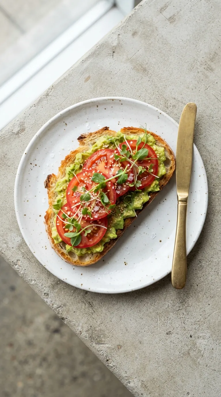 breakfast recipes for beginners Avocado Tomato Toast
