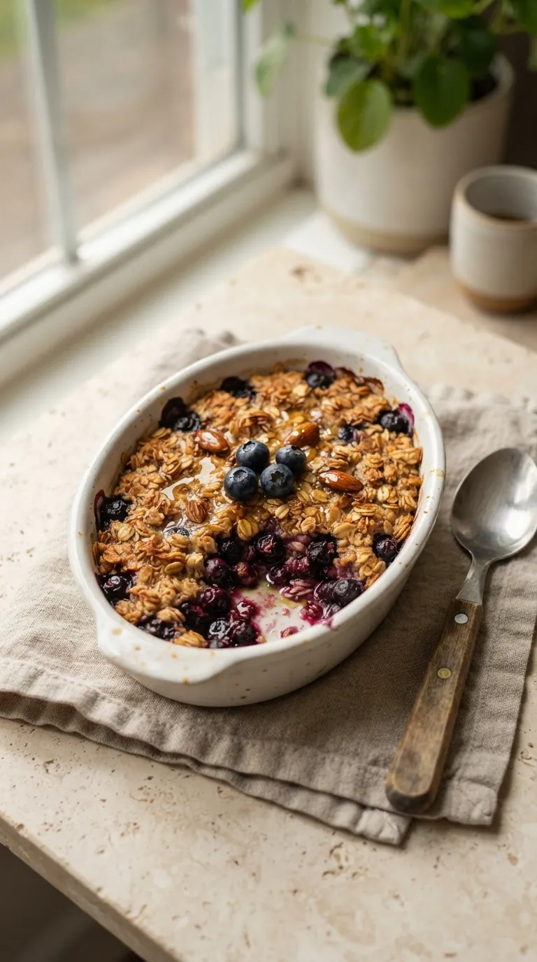 breakfast recipes for beginners Blueberry Baked Oats