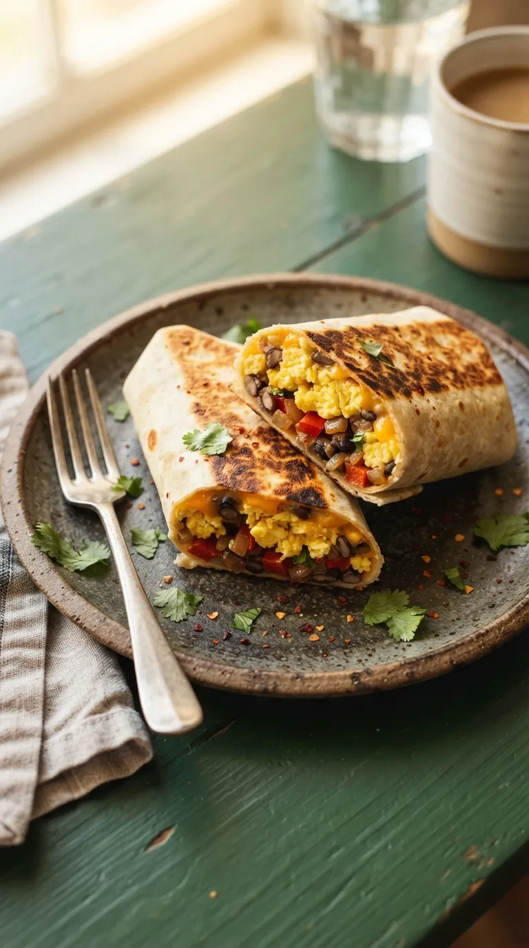 breakfast recipes for beginners Cheddar Breakfast Burrito