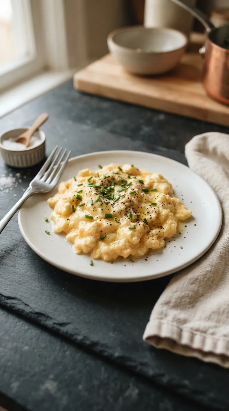 breakfast recipes for beginners Creamy Scrambled Eggs