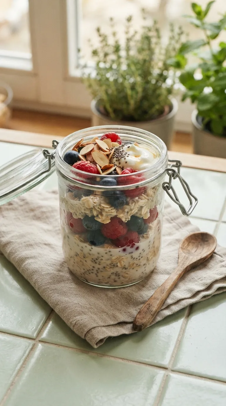 breakfast recipes for beginners Overnight Berry Oats