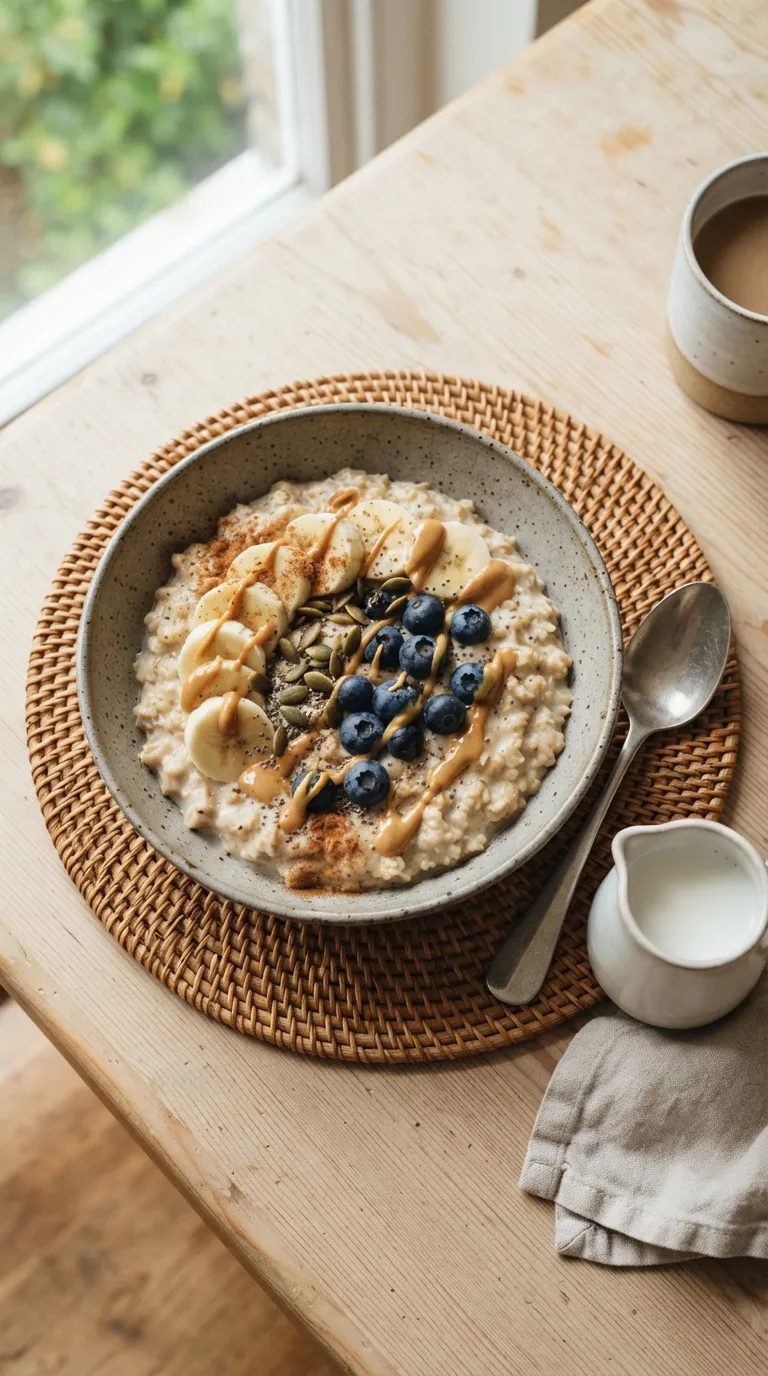 breakfast recipes for beginners Peanut Butter Oat Bowl