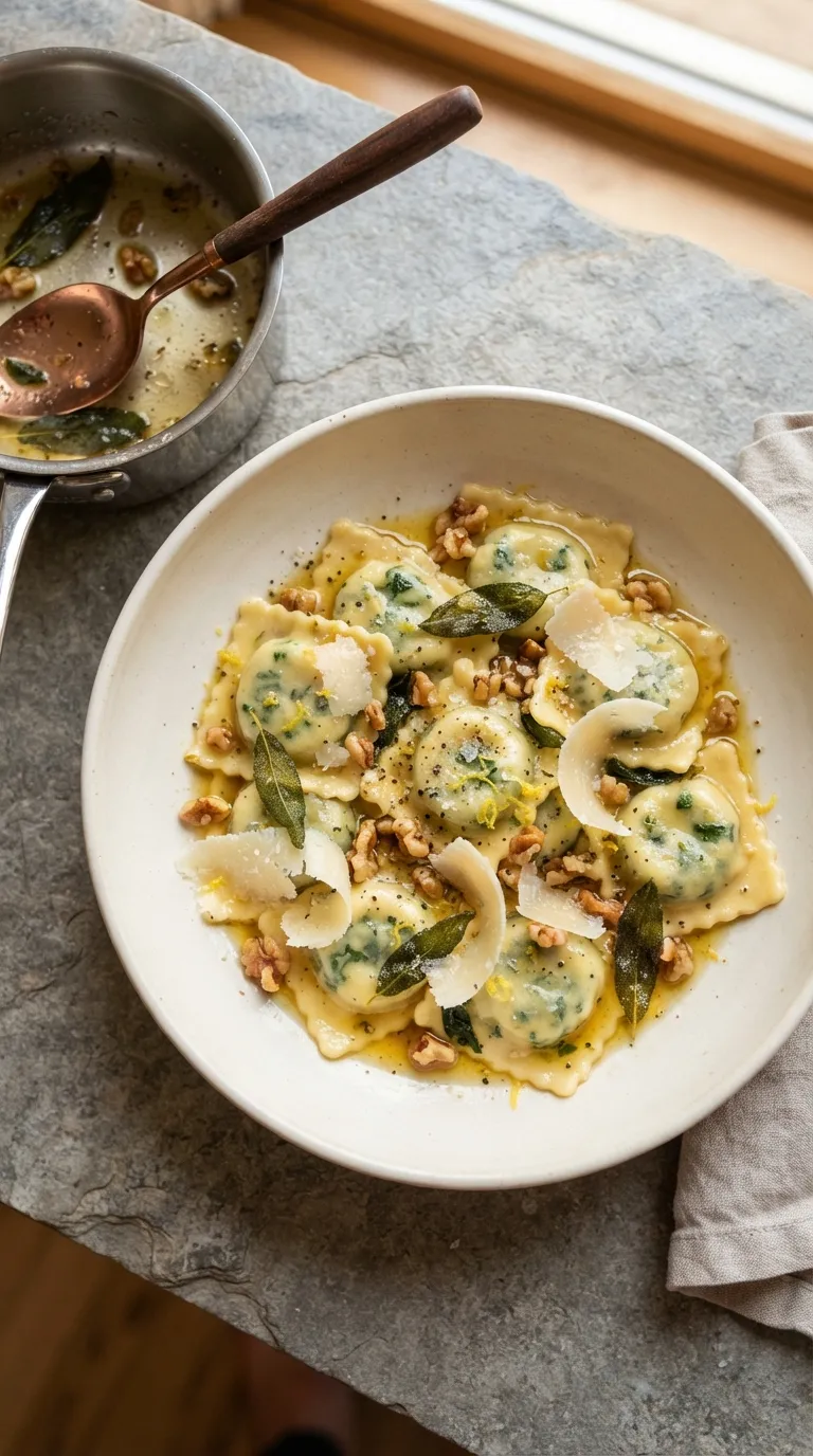 date night dinner recipes at home Spinach Ricotta Ravioli