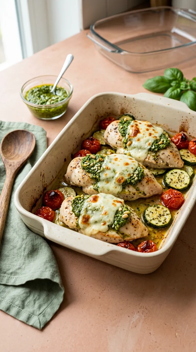 dinner recipes for beginners Baked Pesto Chicken
