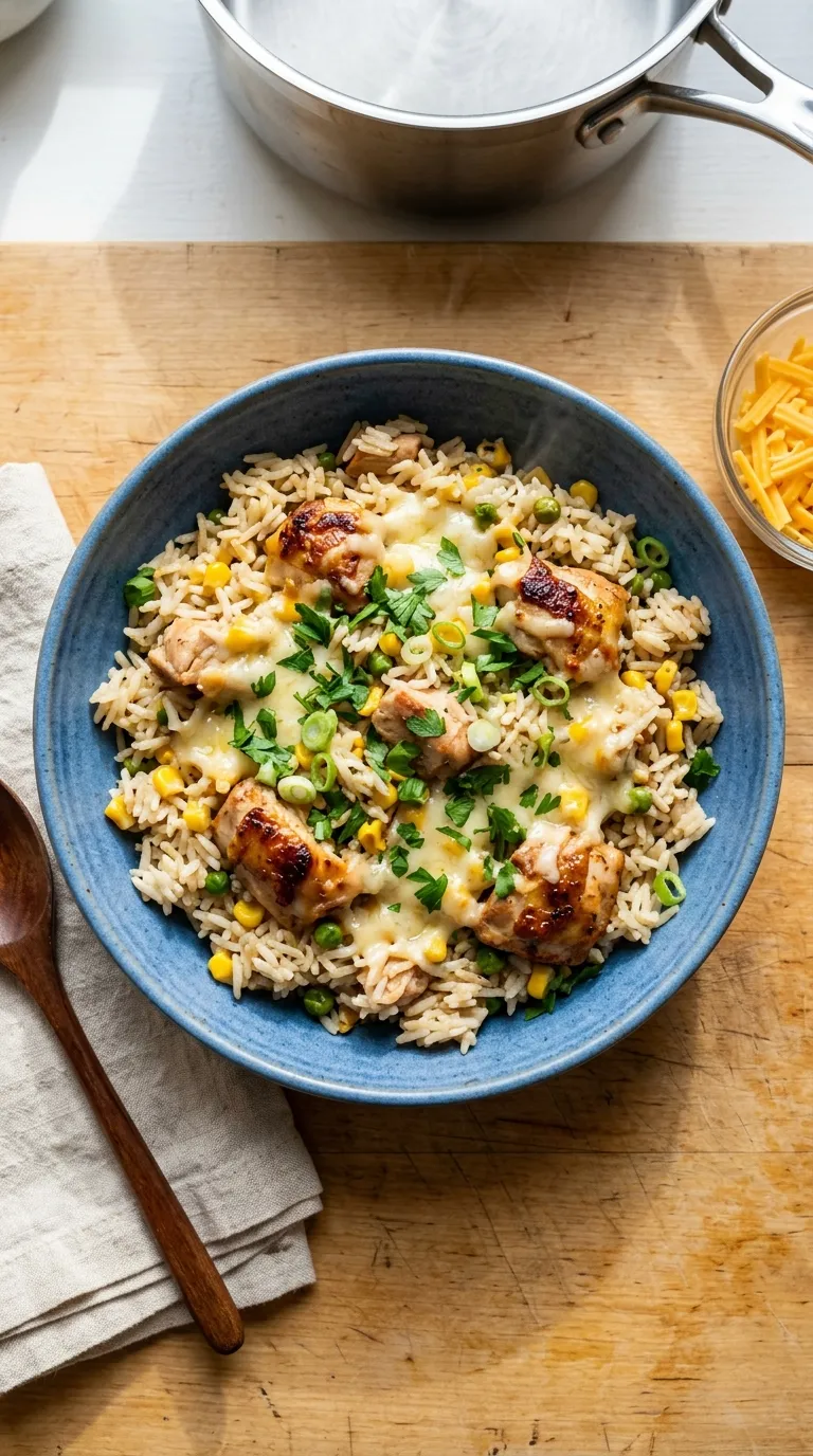 dinner recipes for beginners Cheesy Chicken Rice