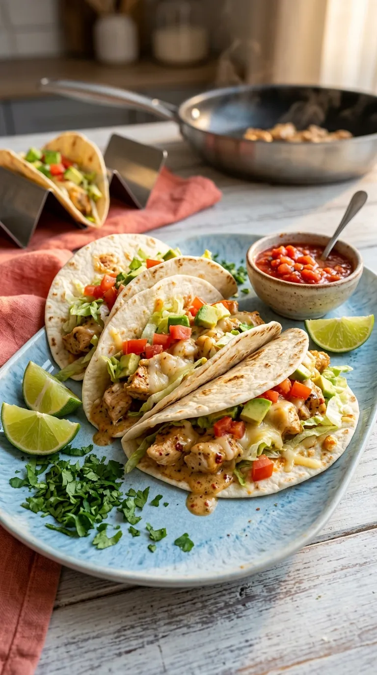 dinner recipes for beginners Creamy Chicken Tacos