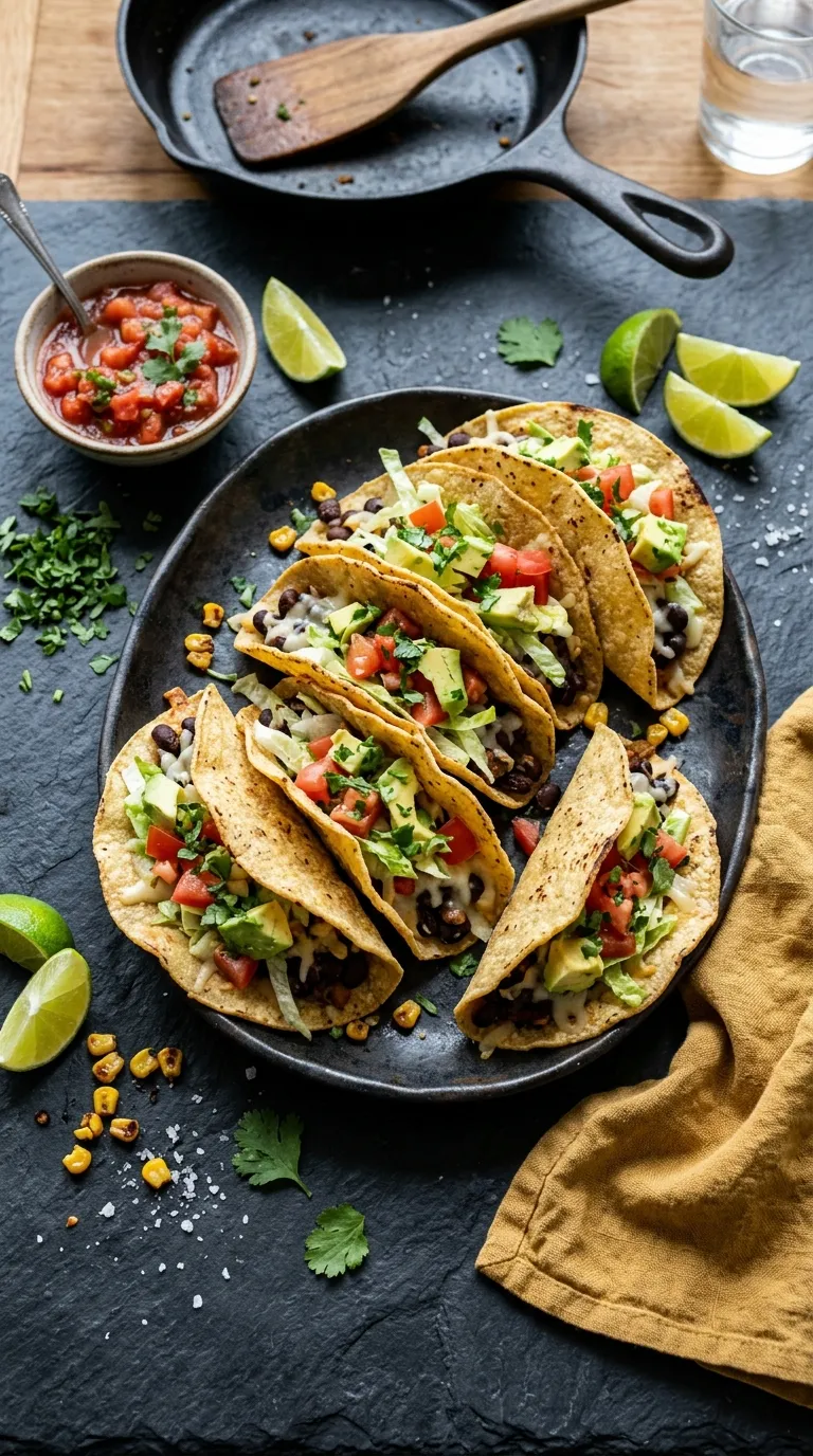 dinner recipes for beginners Crispy Bean Tacos