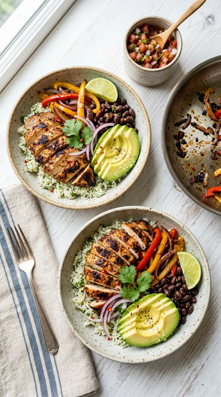 dinner recipes for two people Chicken Fajita Bowls