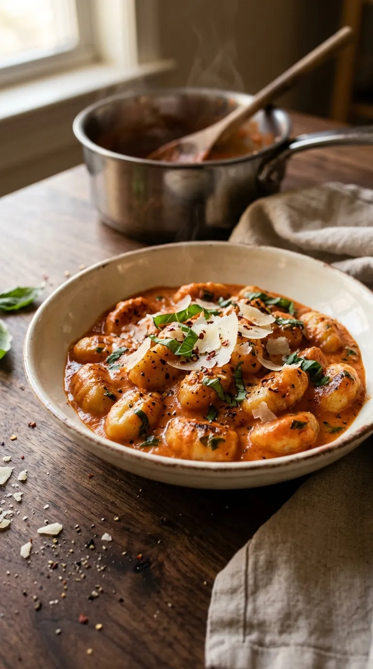 dinner recipes for two people Creamy Tomato Gnocchi