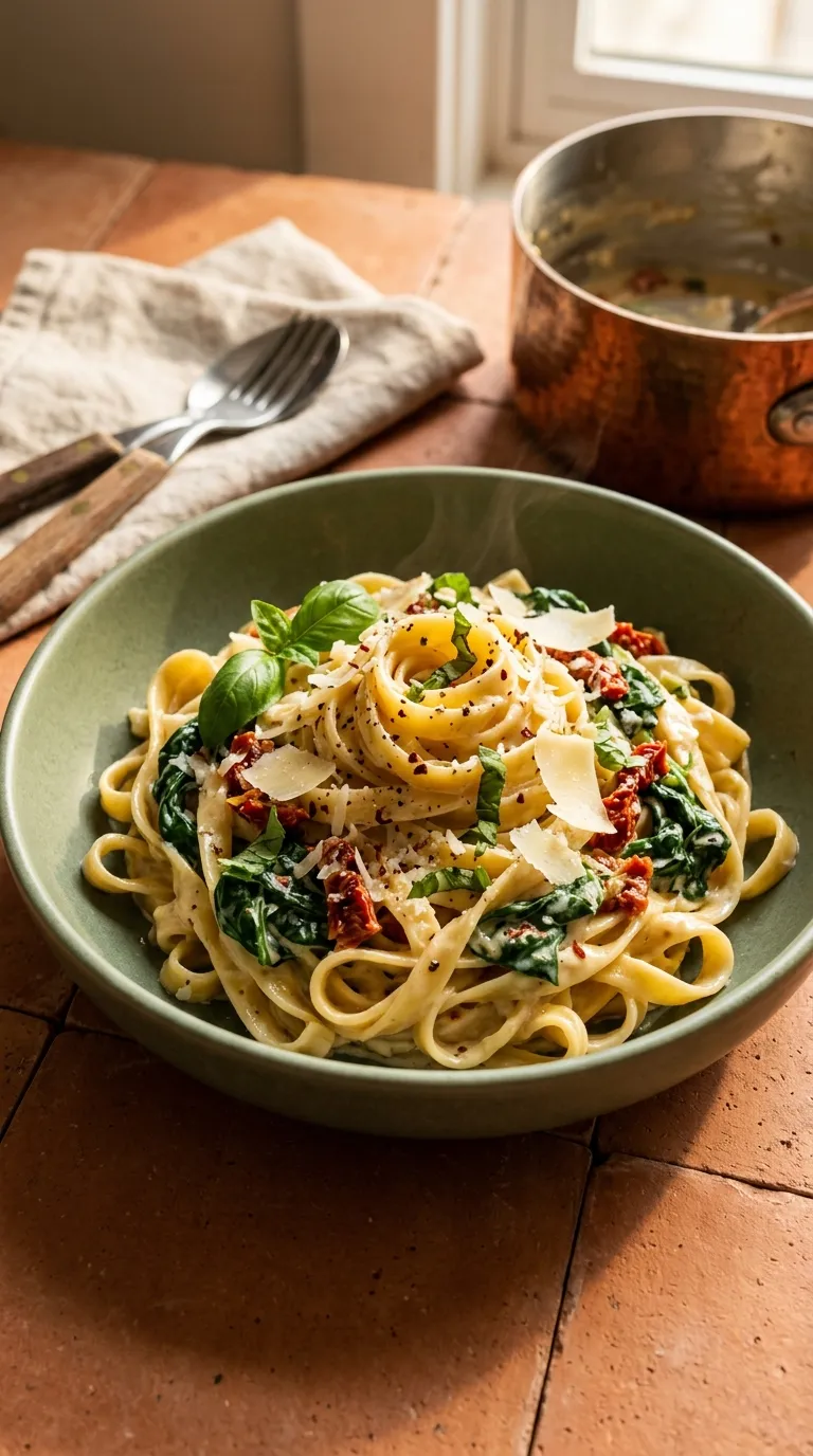 dinner recipes for two people Creamy Tuscan Pasta