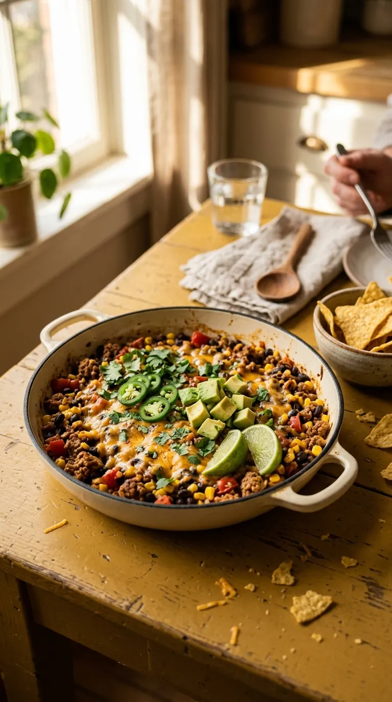 dinner recipes for two people Turkey Taco Skillet