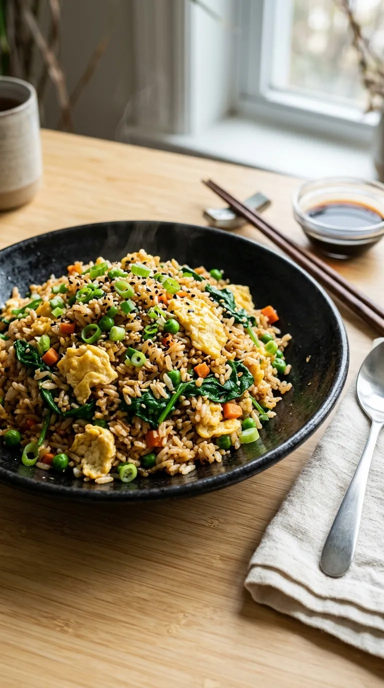 dinner recipes on a budget Spinach Egg Fried Rice