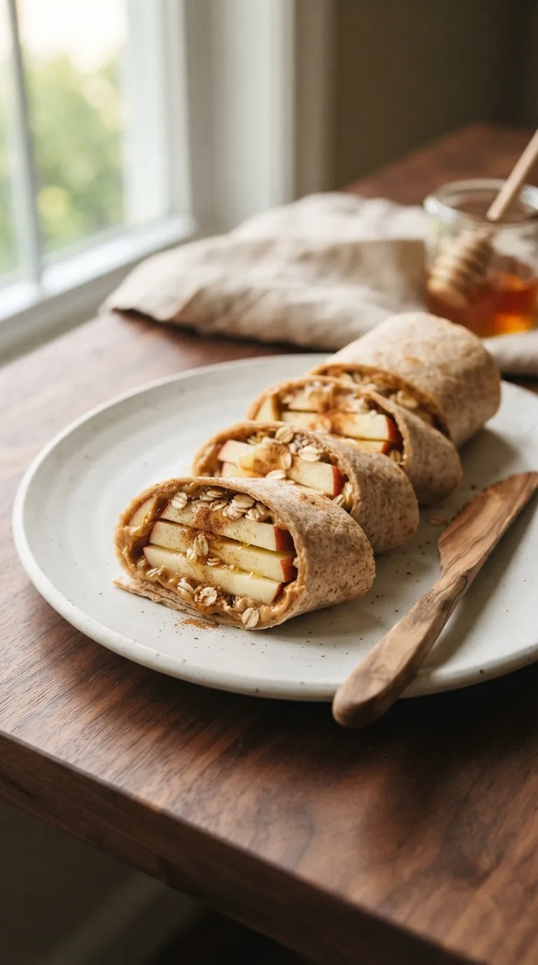 easy breakfast ideas for busy mornings Apple Peanut Butter Wrap