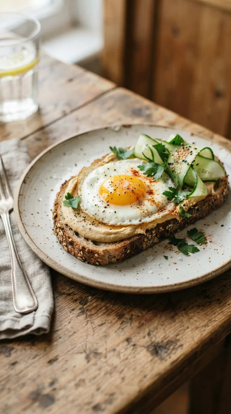 easy breakfast ideas for busy mornings Hummus Egg Toast