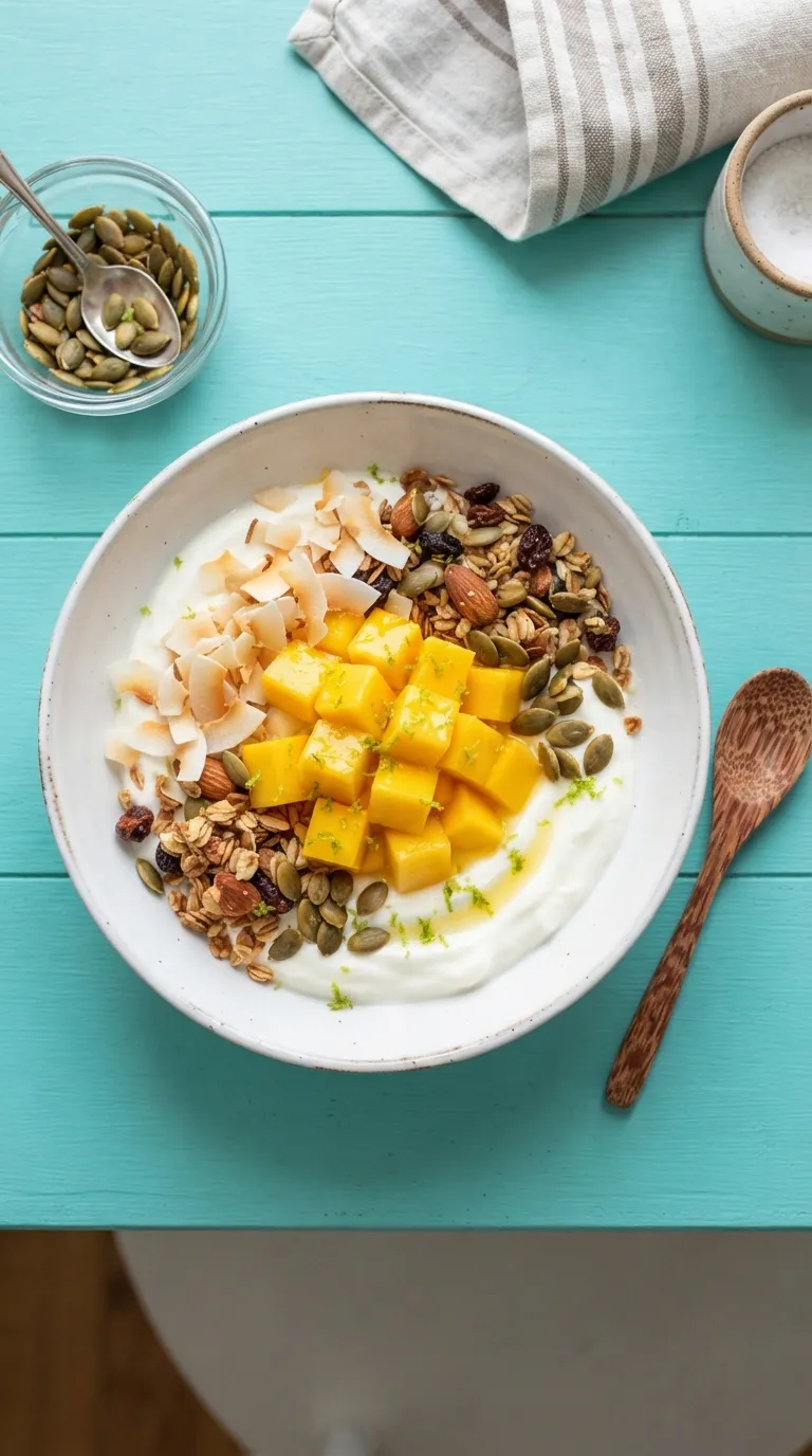 easy breakfast ideas for busy mornings Mango Yogurt Bowl
