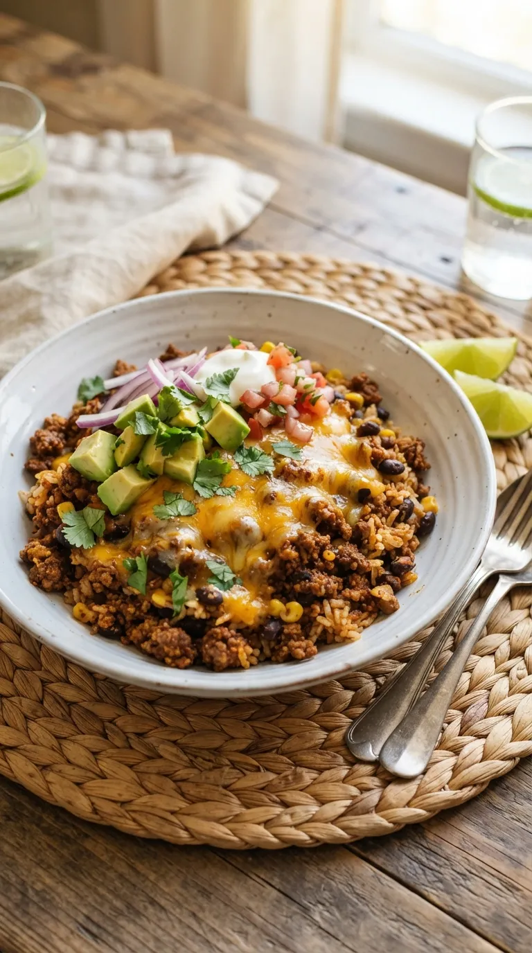 easy dinner recipes for family Beef Taco Rice