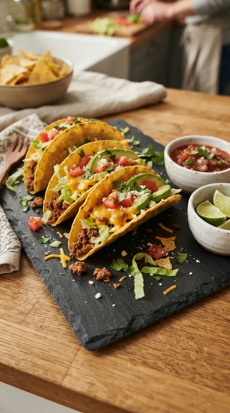 easy dinner recipes for family Cheesy Beef Tacos
