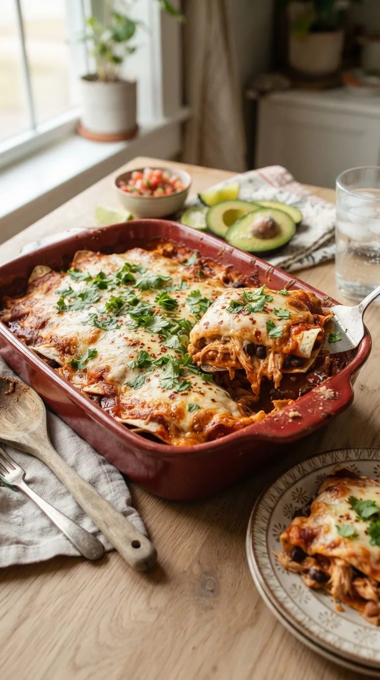 easy dinner recipes for family Chicken Enchilada Casserole