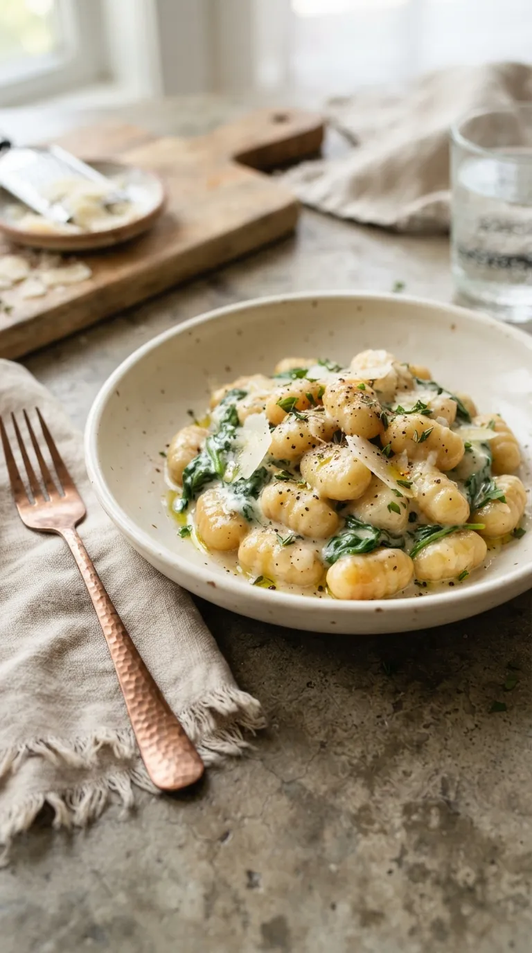 easy dinner recipes for family Creamy Garlic Gnocchi