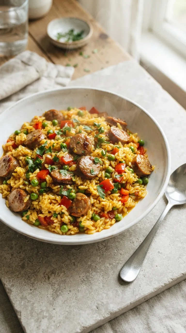 easy dinner recipes for family One Pan Sausage Rice