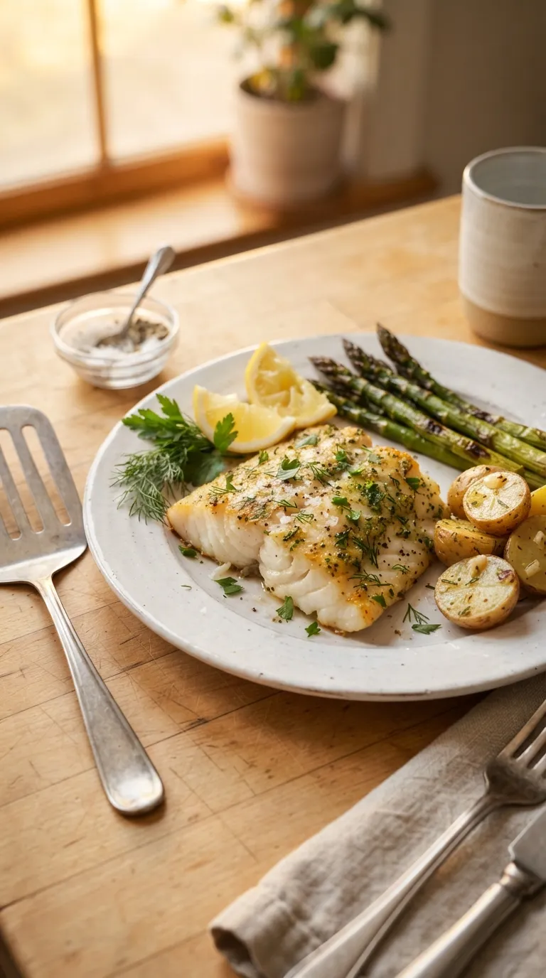 easy healthy meals for busy weeknights Lemon Herb Cod