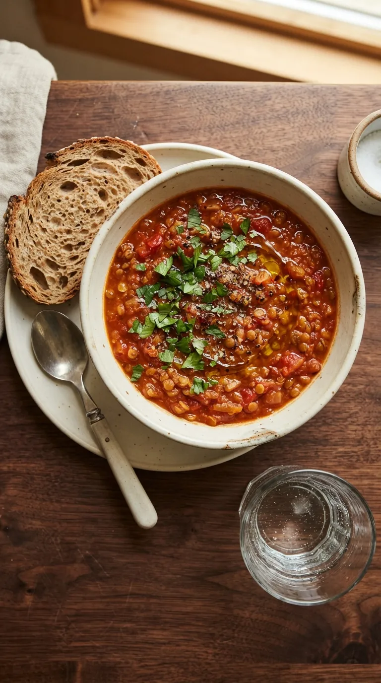 easy healthy meals for busy weeknights Lentil Tomato Soup