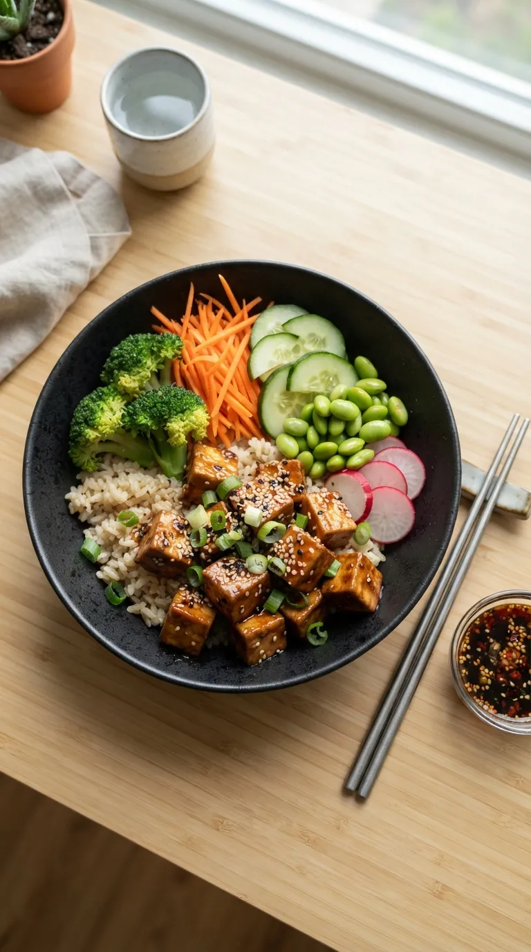 easy healthy meals for busy weeknights Teriyaki Tofu Bowls