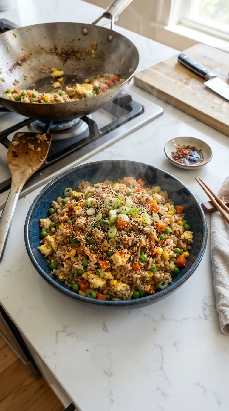 easy healthy meals for busy weeknights Veggie Egg Fried Rice