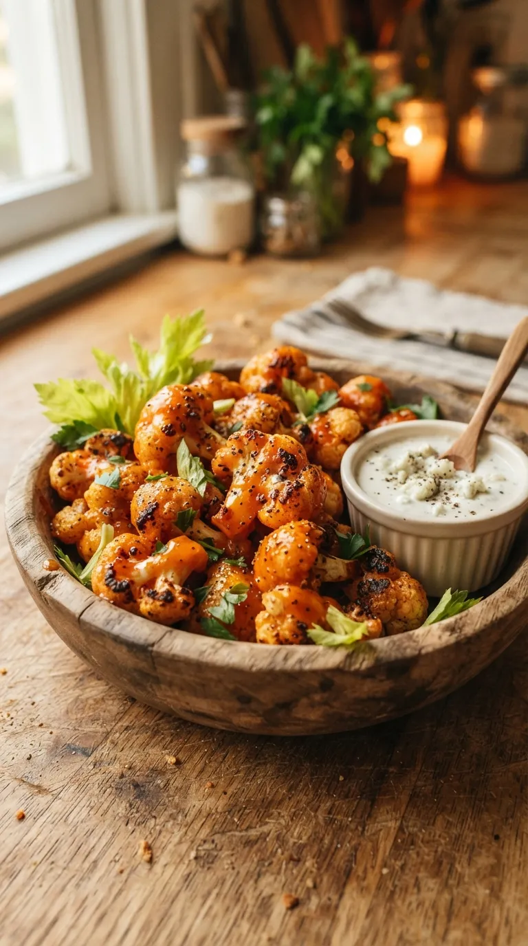 easy spicy snacks for game day Buffalo Cauliflower Bites