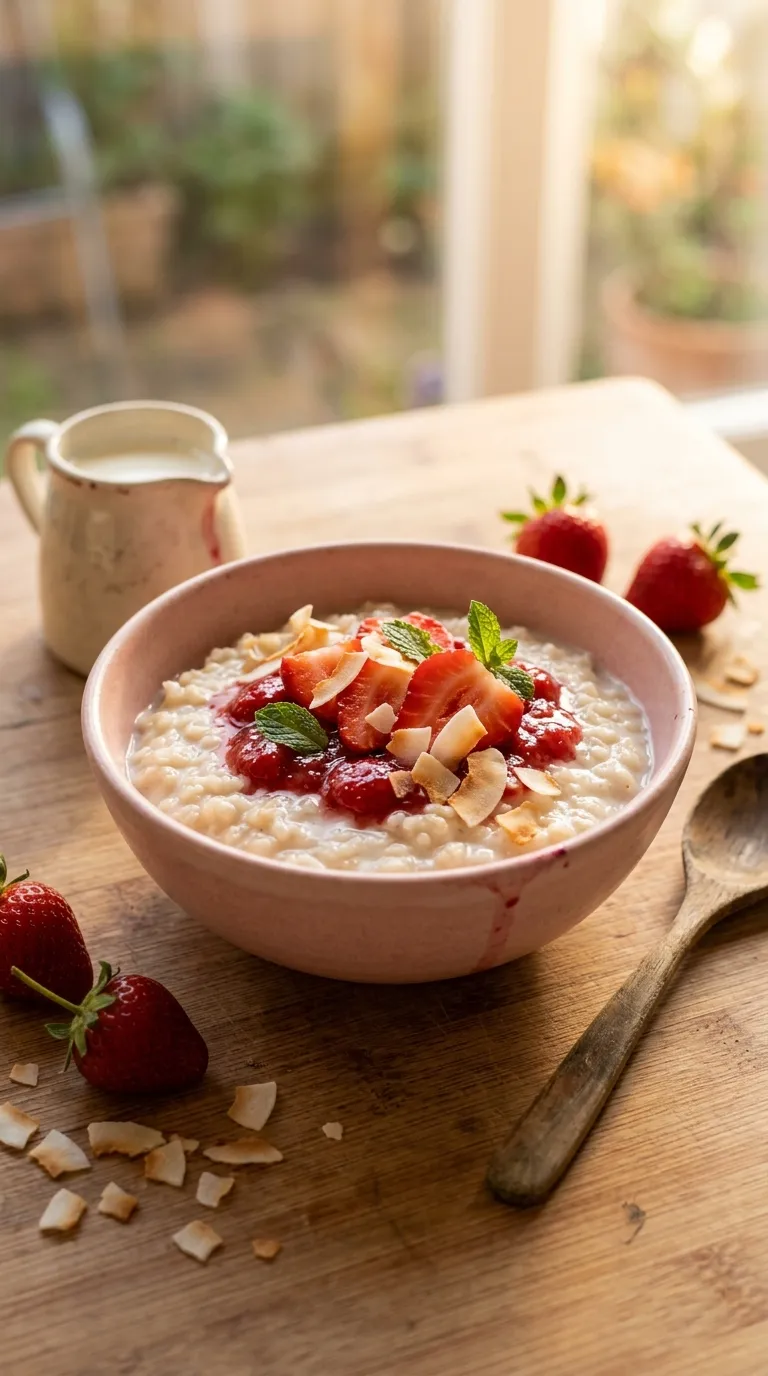 Gluten free breakfast ideas Strawberry Rice Porridge