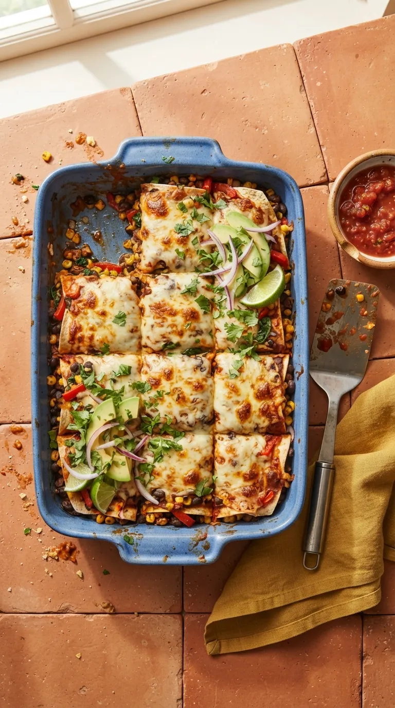 healthy dinner recipes for meal prep Black Bean Enchilada Bake