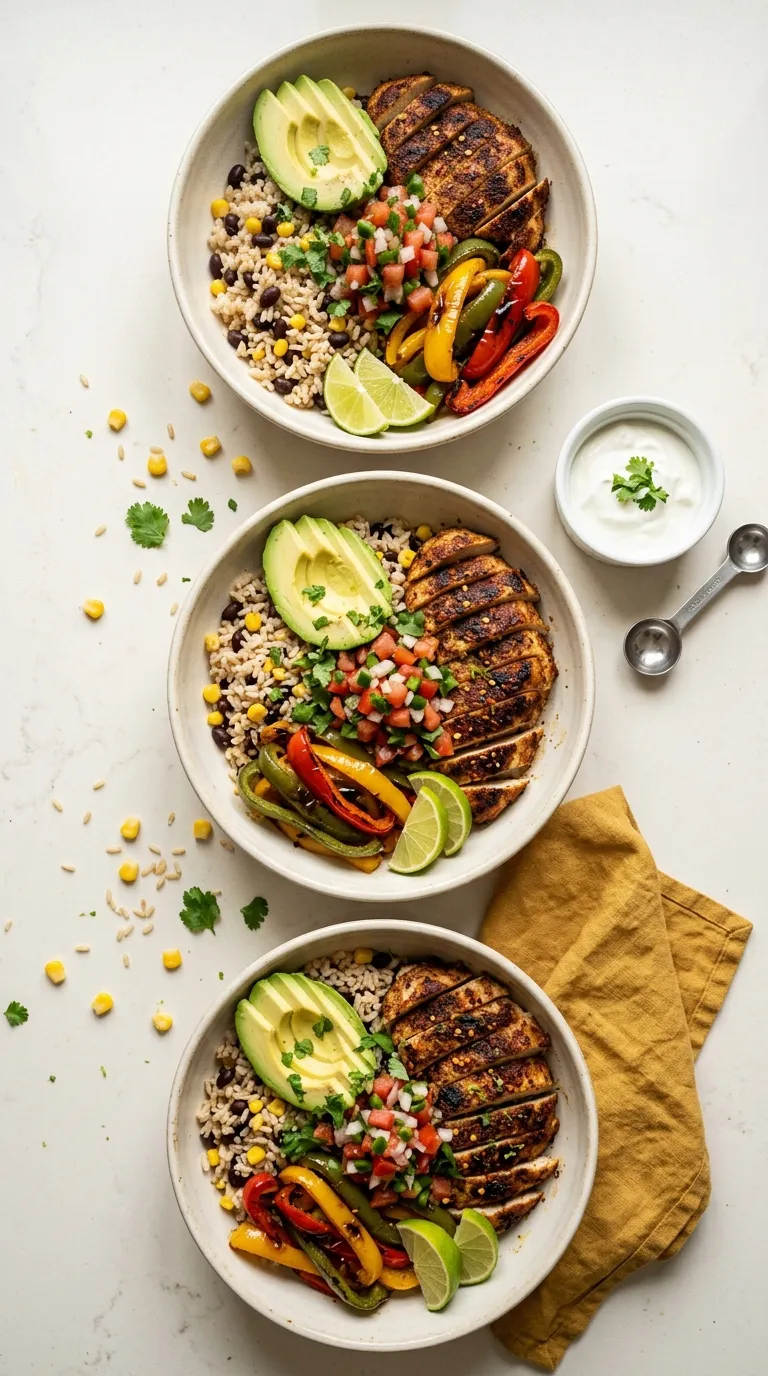 healthy dinner recipes for meal prep Chicken Fajita Bowls