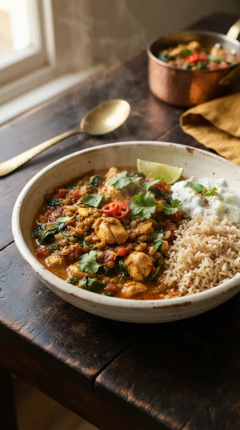 healthy dinner recipes for meal prep Chicken Lentil Curry