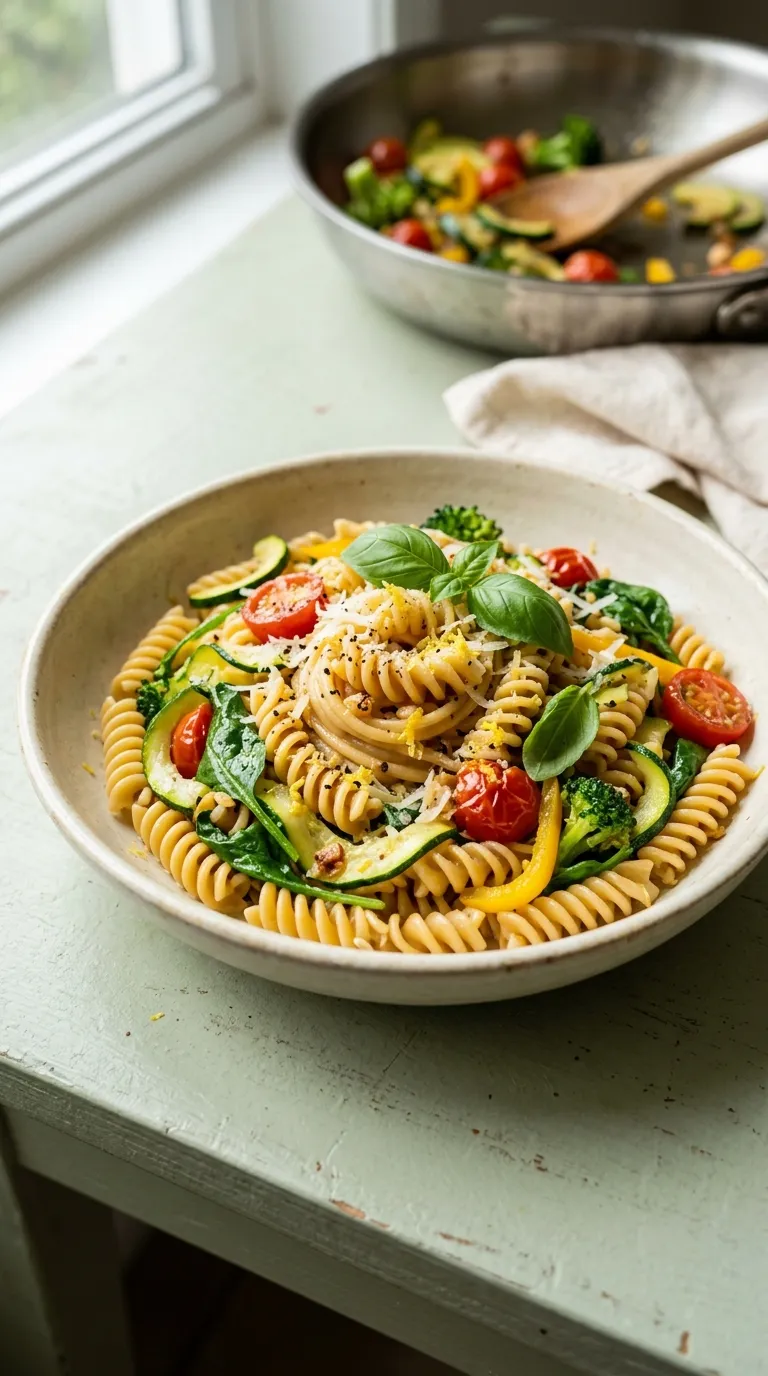 healthy dinner recipes for meal prep Chickpea Pasta Primavera