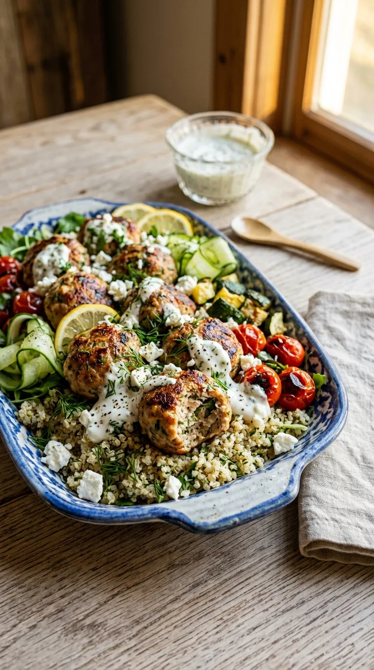 healthy dinner recipes for meal prep Greek Turkey Meatballs