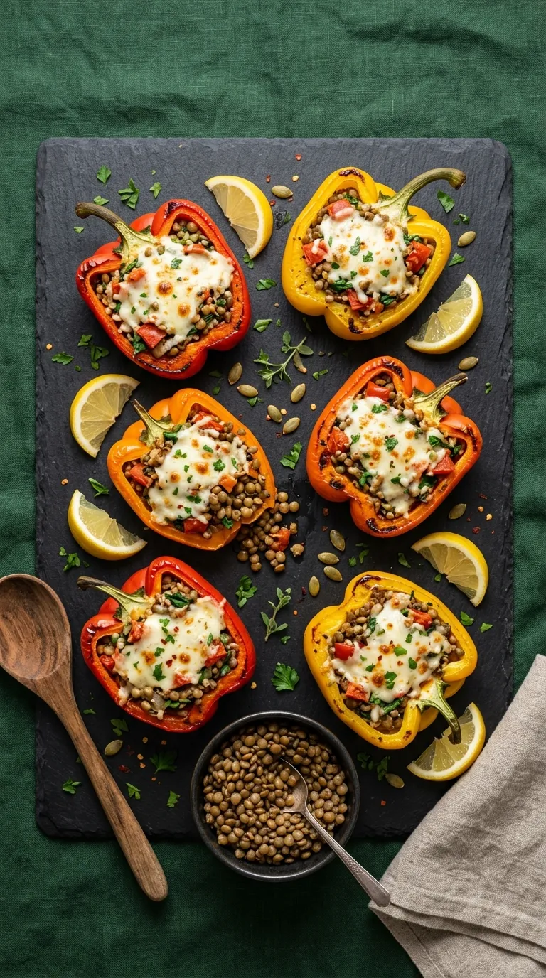 healthy dinner recipes for meal prep Lentil Stuffed Peppers