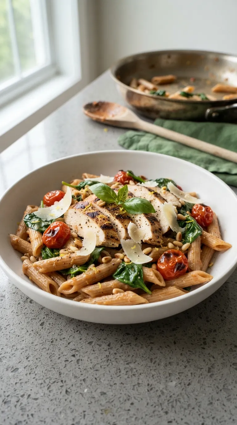healthy dinner recipes for meal prep Spinach Chicken Pasta