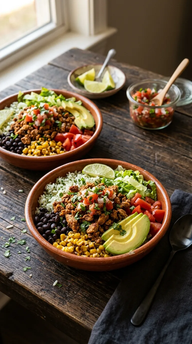 healthy dinner recipes for meal prep Turkey Taco Bowls