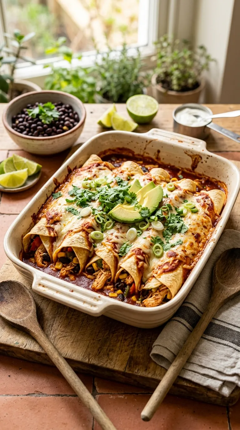 healthy freezer meals for later Chicken Vegetable Enchiladas