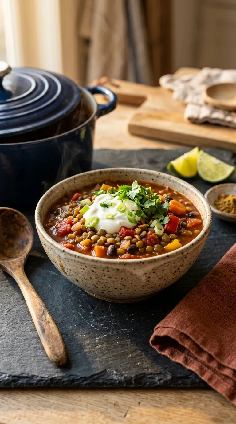 healthy freezer meals for later Lentil Vegetable Chili